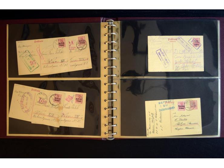 1917/1918, über 110 Briefen, Karten und Ganzsachen mit viel Bedarfspost, dabei R- und Eilboten-Briefe, Zensuren, bedarfsgebra