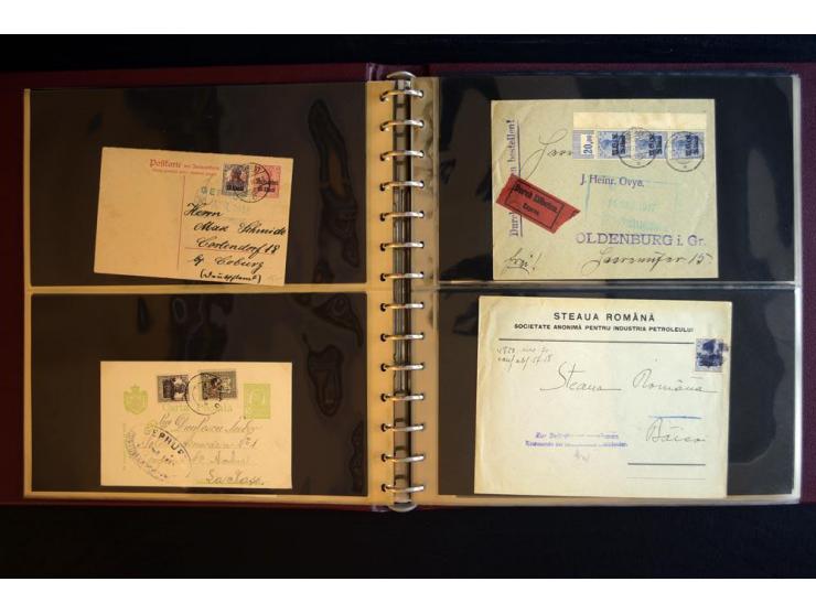 1917/1918, über 110 Briefen, Karten und Ganzsachen mit viel Bedarfspost, dabei R- und Eilboten-Briefe, Zensuren, bedarfsgebra