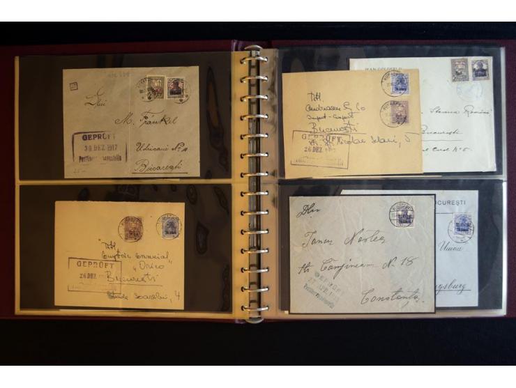 1917/1918, über 110 Briefen, Karten und Ganzsachen mit viel Bedarfspost, dabei R- und Eilboten-Briefe, Zensuren, bedarfsgebra
