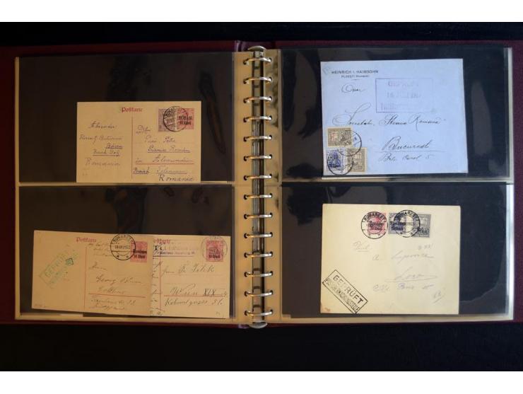 1917/1918, über 110 Briefen, Karten und Ganzsachen mit viel Bedarfspost, dabei R- und Eilboten-Briefe, Zensuren, bedarfsgebra