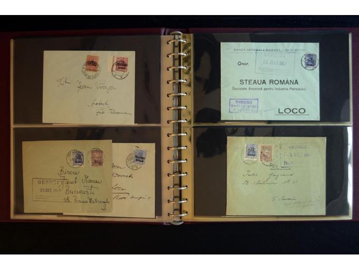 1917/1918, über 110 Briefen, Karten und Ganzsachen mit viel Bedarfspost, dabei R- und Eilboten-Briefe, Zensuren, bedarfsgebra