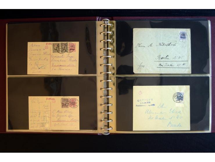 1917/1918, über 110 Briefen, Karten und Ganzsachen mit viel Bedarfspost, dabei R- und Eilboten-Briefe, Zensuren, bedarfsgebra