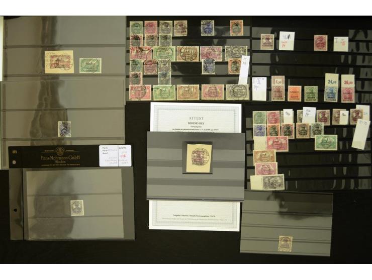 1920, postfrische, ungebrauchte und gestempelte Partie mit u.a. Mi.-Nr. 4b, 17b, 19a, 26c, I-VI etc., teils sign. mit einem F