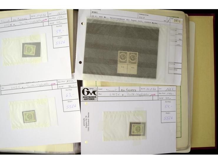 1920/23, umfangreiche, ungebraucht/postfrische und gestempelte Spezialsammlung mit einer Vielzahl an Besonderheiten, dabei HA