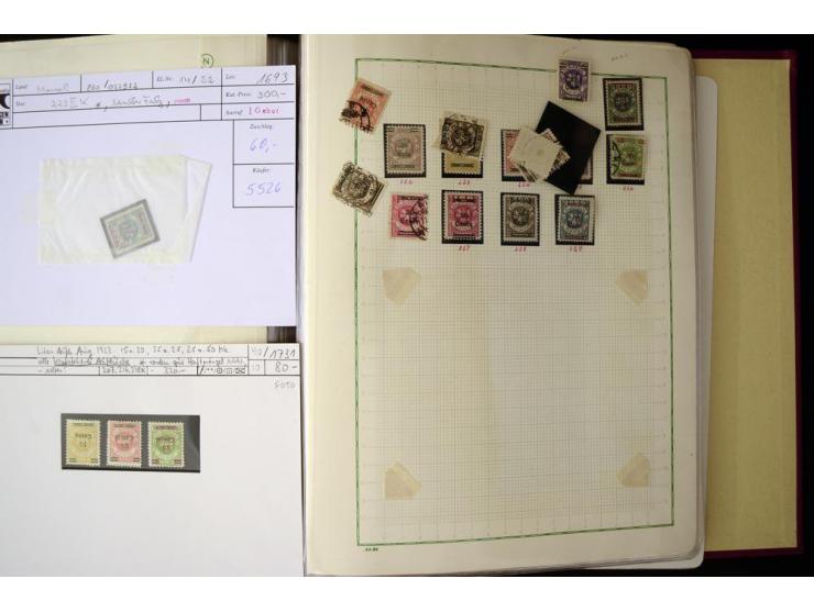 1920/23, umfangreiche, ungebraucht/postfrische und gestempelte Spezialsammlung mit einer Vielzahl an Besonderheiten, dabei HA