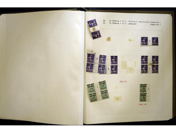 1920/22, vorwiegend ungebrauchte, 4-bändige Spezialsammlung von Druckdaten, Zwischenstegpaare und Millesime, dabei viele Einh