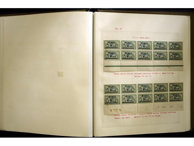 1920/22, vorwiegend ungebrauchte, 4-bändige Spezialsammlung von Druckdaten, Zwischenstegpaare und Millesime, dabei viele Einh