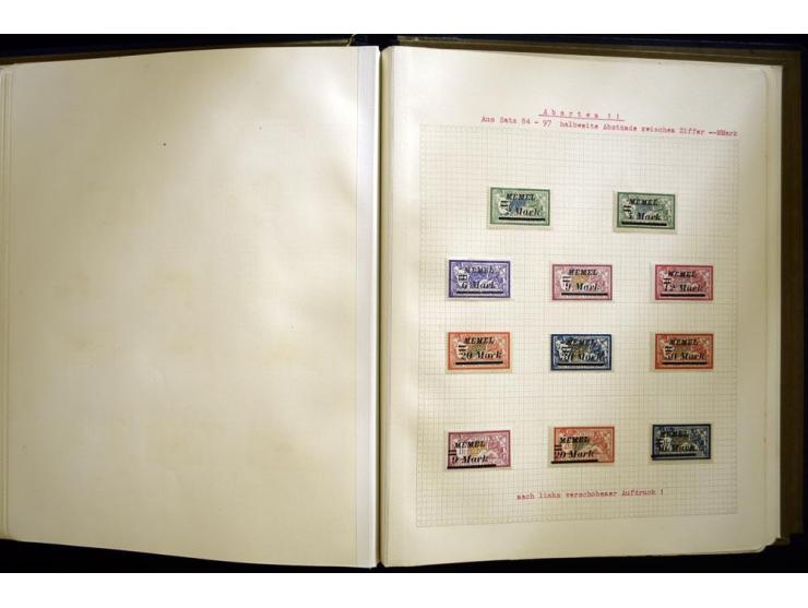 1920/22, vorwiegend ungebrauchte, 4-bändige Spezialsammlung von Druckdaten, Zwischenstegpaare und Millesime, dabei viele Einh