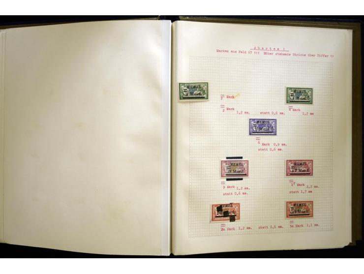 1920/22, vorwiegend ungebrauchte, 4-bändige Spezialsammlung von Druckdaten, Zwischenstegpaare und Millesime, dabei viele Einh