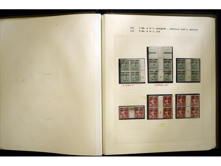 1920/22, vorwiegend ungebrauchte, 4-bändige Spezialsammlung von Druckdaten, Zwischenstegpaare und Millesime, dabei viele Einh