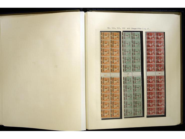 1920/22, vorwiegend ungebrauchte, 4-bändige Spezialsammlung von Druckdaten, Zwischenstegpaare und Millesime, dabei viele Einh