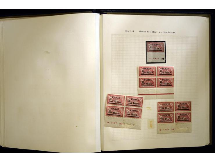 1920/22, vorwiegend ungebrauchte, 4-bändige Spezialsammlung von Druckdaten, Zwischenstegpaare und Millesime, dabei viele Einh