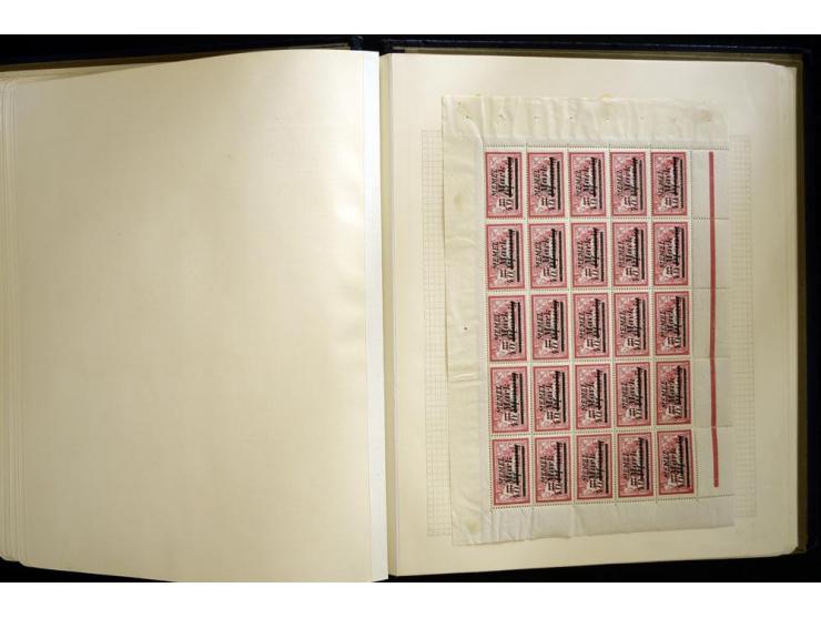 1920/22, vorwiegend ungebrauchte, 4-bändige Spezialsammlung von Druckdaten, Zwischenstegpaare und Millesime, dabei viele Einh