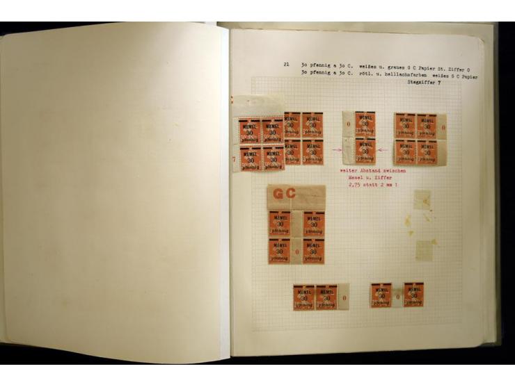 1920/22, vorwiegend ungebrauchte, 4-bändige Spezialsammlung von Druckdaten, Zwischenstegpaare und Millesime, dabei viele Einh