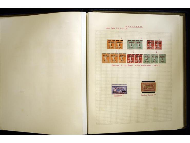 1920/22, vorwiegend ungebrauchte, 4-bändige Spezialsammlung von Druckdaten, Zwischenstegpaare und Millesime, dabei viele Einh