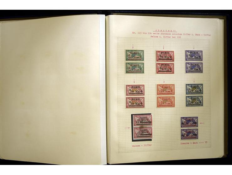 1920/22, vorwiegend ungebrauchte, 4-bändige Spezialsammlung von Druckdaten, Zwischenstegpaare und Millesime, dabei viele Einh
