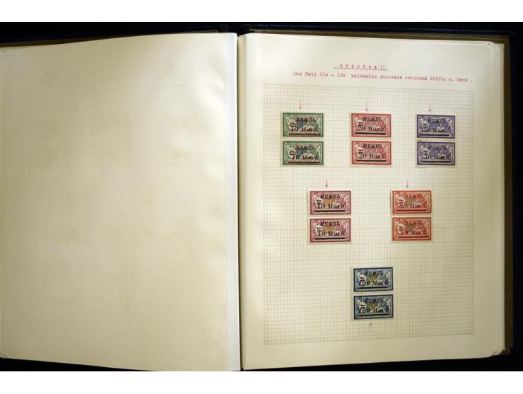 1920/22, vorwiegend ungebrauchte, 4-bändige Spezialsammlung von Druckdaten, Zwischenstegpaare und Millesime, dabei viele Einh