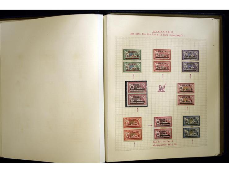 1920/22, vorwiegend ungebrauchte, 4-bändige Spezialsammlung von Druckdaten, Zwischenstegpaare und Millesime, dabei viele Einh