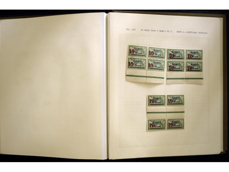 1920/22, vorwiegend ungebrauchte, 4-bändige Spezialsammlung von Druckdaten, Zwischenstegpaare und Millesime, dabei viele Einh