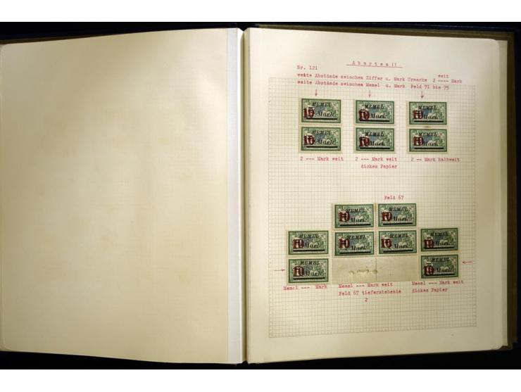 1920/22, vorwiegend ungebrauchte, 4-bändige Spezialsammlung von Druckdaten, Zwischenstegpaare und Millesime, dabei viele Einh