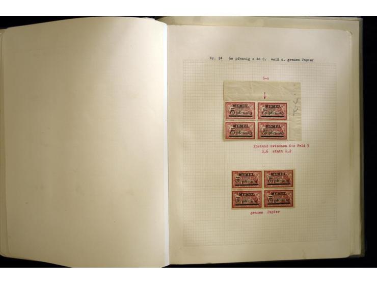 1920/22, vorwiegend ungebrauchte, 4-bändige Spezialsammlung von Druckdaten, Zwischenstegpaare und Millesime, dabei viele Einh