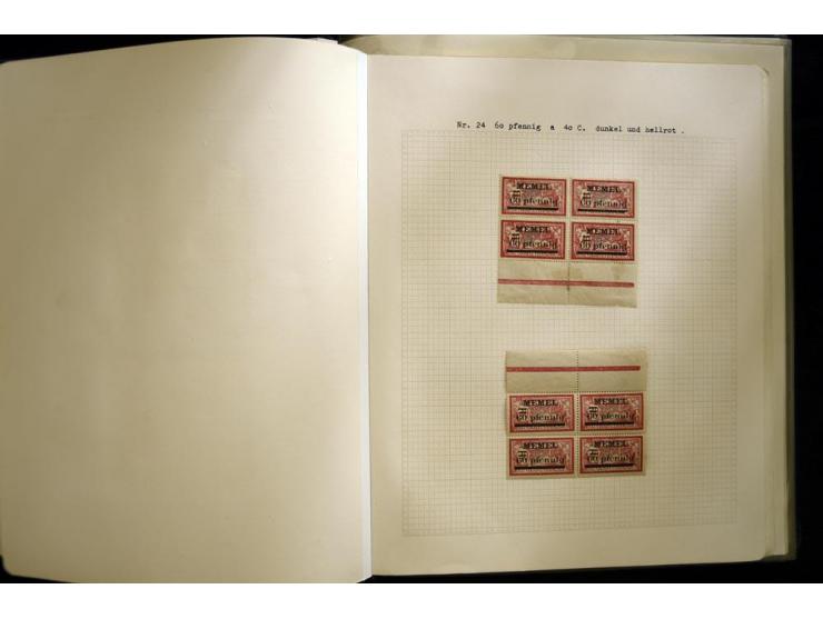 1920/22, vorwiegend ungebrauchte, 4-bändige Spezialsammlung von Druckdaten, Zwischenstegpaare und Millesime, dabei viele Einh