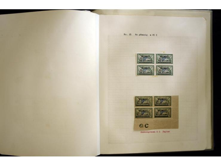 1920/22, vorwiegend ungebrauchte, 4-bändige Spezialsammlung von Druckdaten, Zwischenstegpaare und Millesime, dabei viele Einh