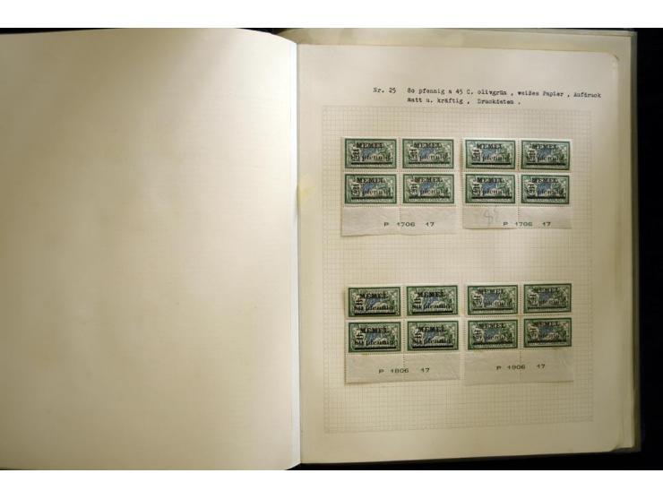 1920/22, vorwiegend ungebrauchte, 4-bändige Spezialsammlung von Druckdaten, Zwischenstegpaare und Millesime, dabei viele Einh