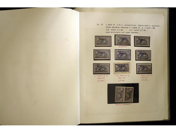 1920/22, vorwiegend ungebrauchte, 4-bändige Spezialsammlung von Druckdaten, Zwischenstegpaare und Millesime, dabei viele Einh