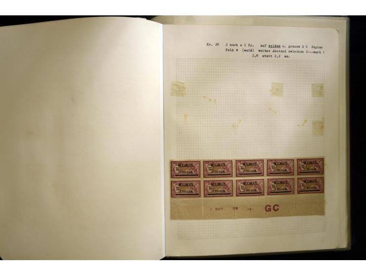 1920/22, vorwiegend ungebrauchte, 4-bändige Spezialsammlung von Druckdaten, Zwischenstegpaare und Millesime, dabei viele Einh