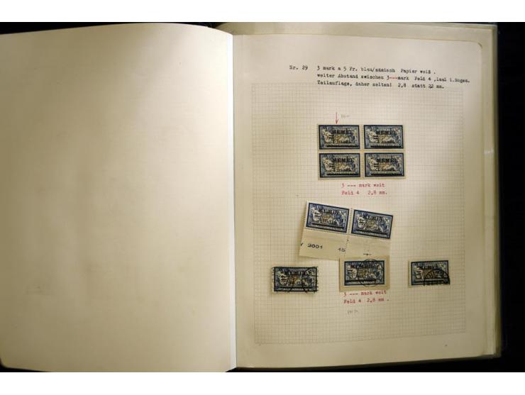 1920/22, vorwiegend ungebrauchte, 4-bändige Spezialsammlung von Druckdaten, Zwischenstegpaare und Millesime, dabei viele Einh