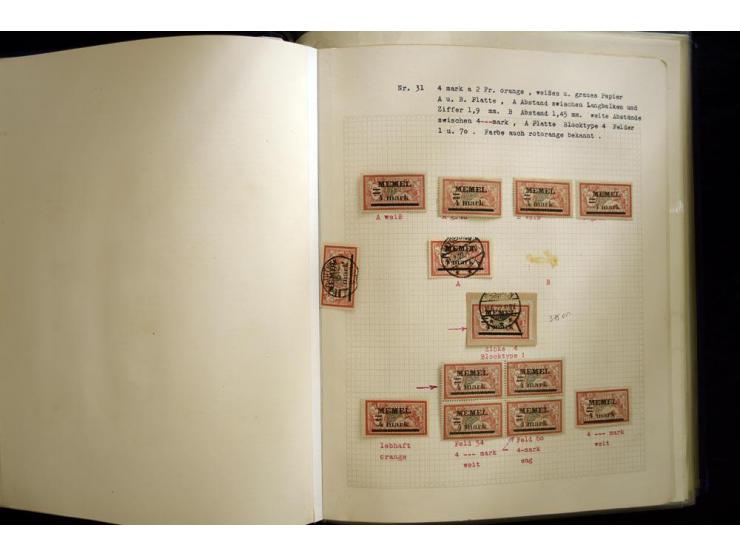 1920/22, vorwiegend ungebrauchte, 4-bändige Spezialsammlung von Druckdaten, Zwischenstegpaare und Millesime, dabei viele Einh