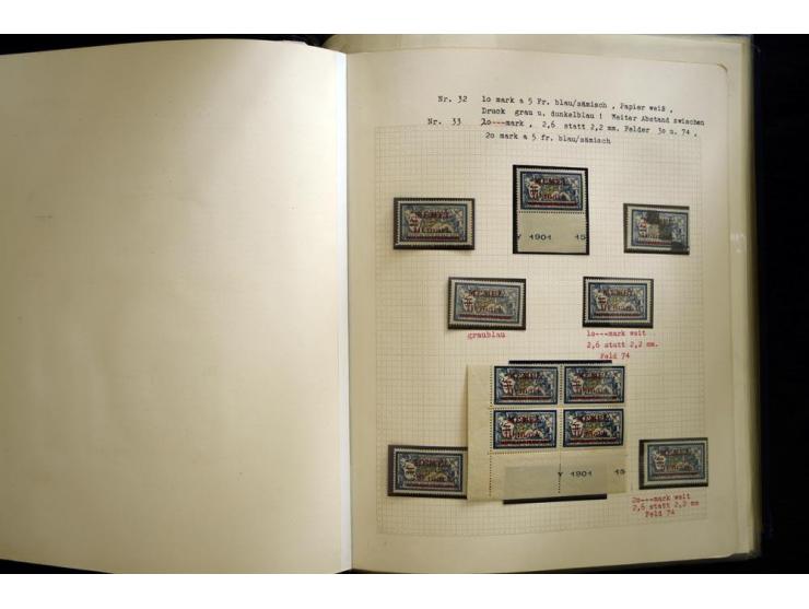1920/22, vorwiegend ungebrauchte, 4-bändige Spezialsammlung von Druckdaten, Zwischenstegpaare und Millesime, dabei viele Einh