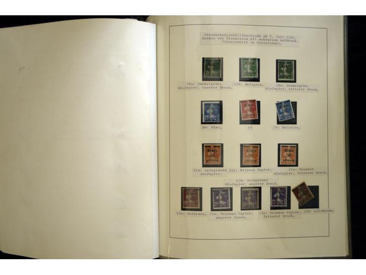 1920/22, vorwiegend ungebrauchte, 4-bändige Spezialsammlung von Druckdaten, Zwischenstegpaare und Millesime, dabei viele Einh