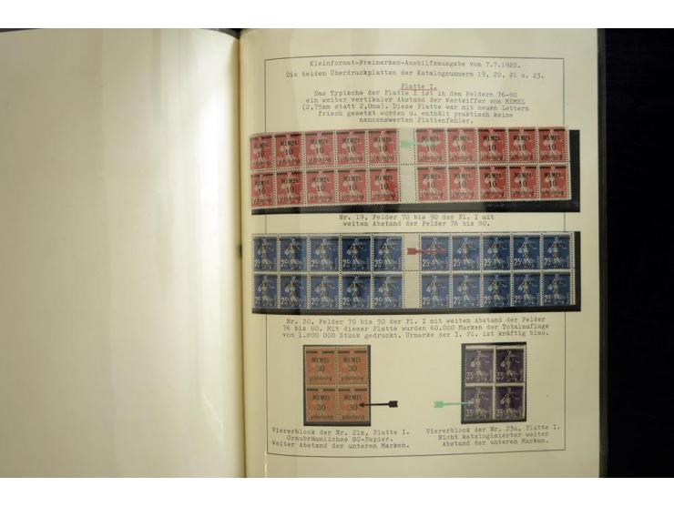 1920/22, vorwiegend ungebrauchte, 4-bändige Spezialsammlung von Druckdaten, Zwischenstegpaare und Millesime, dabei viele Einh