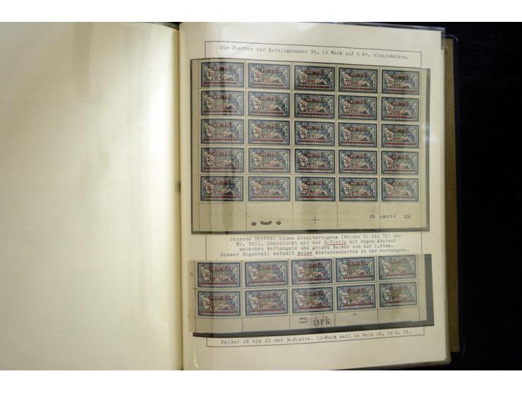 1920/22, vorwiegend ungebrauchte, 4-bändige Spezialsammlung von Druckdaten, Zwischenstegpaare und Millesime, dabei viele Einh