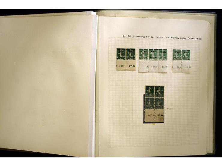 1920/22, vorwiegend ungebrauchte, 4-bändige Spezialsammlung von Druckdaten, Zwischenstegpaare und Millesime, dabei viele Einh
