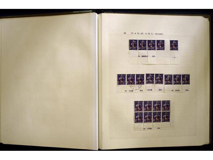 1920/22, vorwiegend ungebrauchte, 4-bändige Spezialsammlung von Druckdaten, Zwischenstegpaare und Millesime, dabei viele Einh
