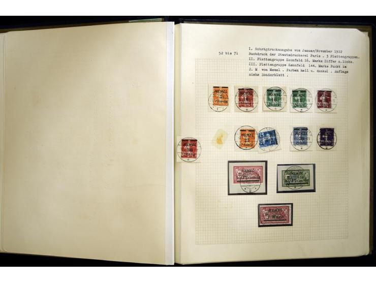1920/22, vorwiegend ungebrauchte, 4-bändige Spezialsammlung von Druckdaten, Zwischenstegpaare und Millesime, dabei viele Einh