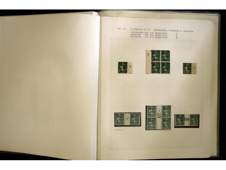 1920/22, vorwiegend ungebrauchte, 4-bändige Spezialsammlung von Druckdaten, Zwischenstegpaare und Millesime, dabei viele Einh