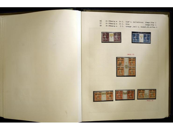 1920/22, vorwiegend ungebrauchte, 4-bändige Spezialsammlung von Druckdaten, Zwischenstegpaare und Millesime, dabei viele Einh