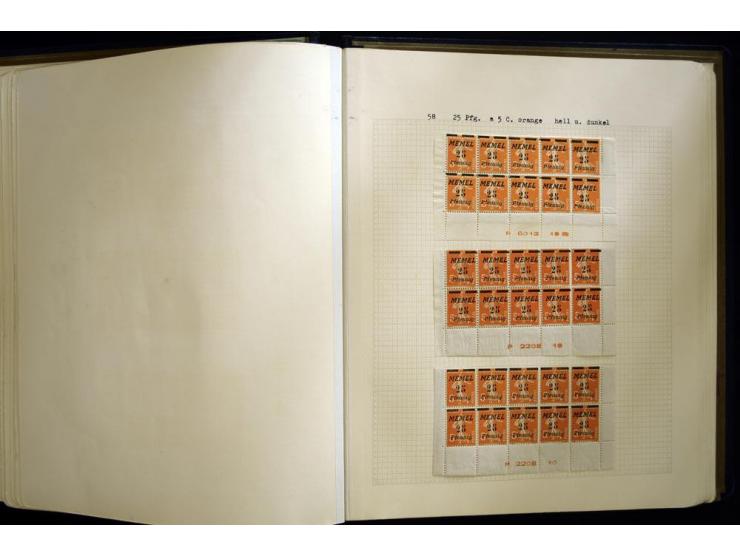 1920/22, vorwiegend ungebrauchte, 4-bändige Spezialsammlung von Druckdaten, Zwischenstegpaare und Millesime, dabei viele Einh
