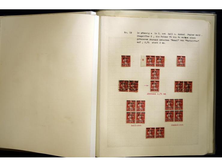 1920/22, vorwiegend ungebrauchte, 4-bändige Spezialsammlung von Druckdaten, Zwischenstegpaare und Millesime, dabei viele Einh