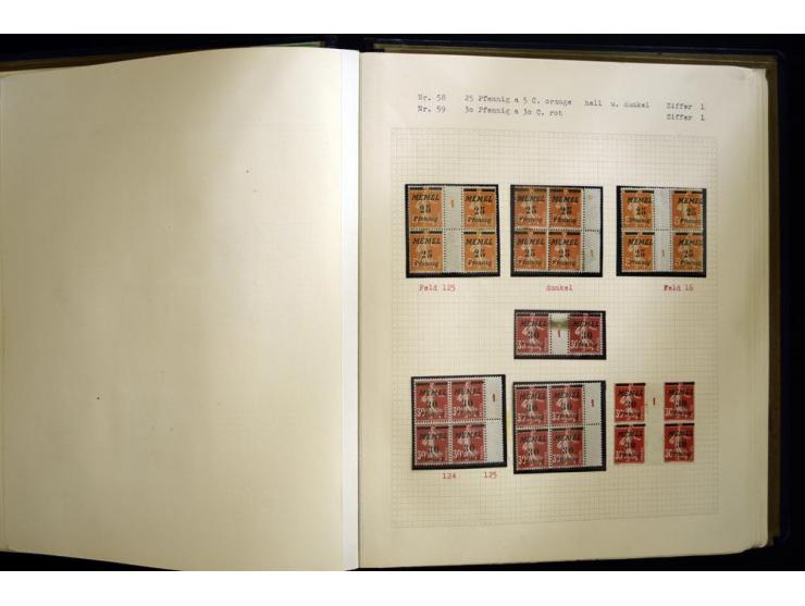 1920/22, vorwiegend ungebrauchte, 4-bändige Spezialsammlung von Druckdaten, Zwischenstegpaare und Millesime, dabei viele Einh