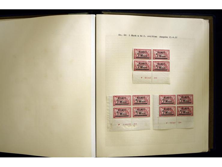 1920/22, vorwiegend ungebrauchte, 4-bändige Spezialsammlung von Druckdaten, Zwischenstegpaare und Millesime, dabei viele Einh