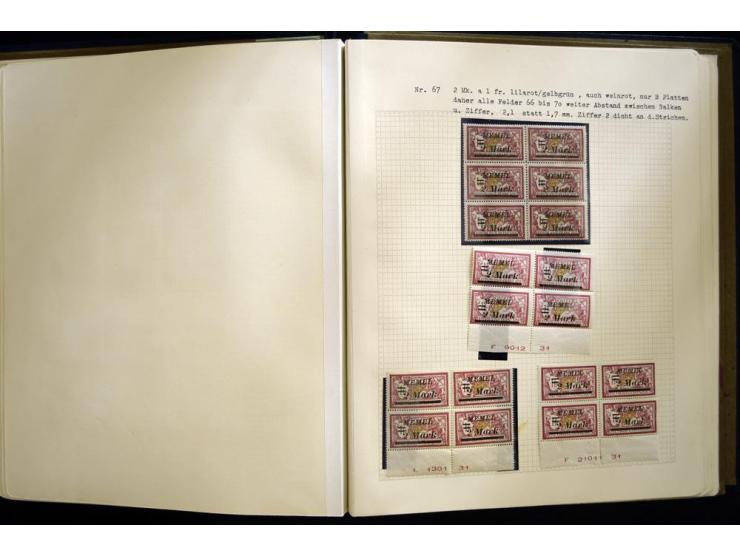 1920/22, vorwiegend ungebrauchte, 4-bändige Spezialsammlung von Druckdaten, Zwischenstegpaare und Millesime, dabei viele Einh