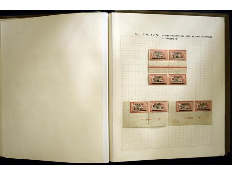 1920/22, vorwiegend ungebrauchte, 4-bändige Spezialsammlung von Druckdaten, Zwischenstegpaare und Millesime, dabei viele Einh