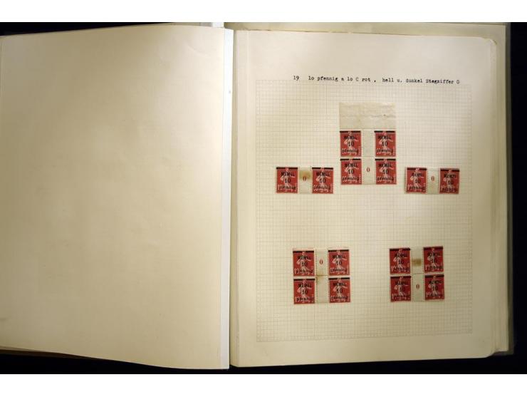 1920/22, vorwiegend ungebrauchte, 4-bändige Spezialsammlung von Druckdaten, Zwischenstegpaare und Millesime, dabei viele Einh