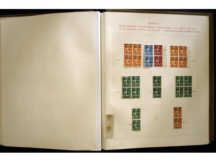 1920/22, vorwiegend ungebrauchte, 4-bändige Spezialsammlung von Druckdaten, Zwischenstegpaare und Millesime, dabei viele Einh