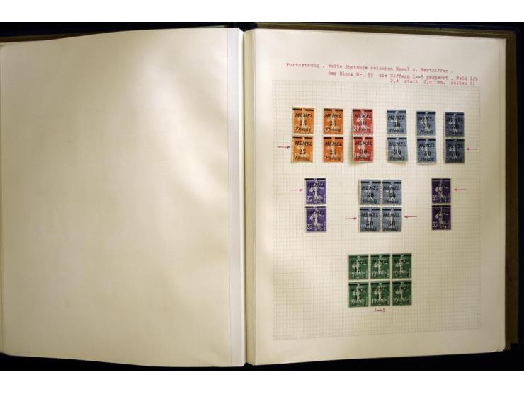 1920/22, vorwiegend ungebrauchte, 4-bändige Spezialsammlung von Druckdaten, Zwischenstegpaare und Millesime, dabei viele Einh